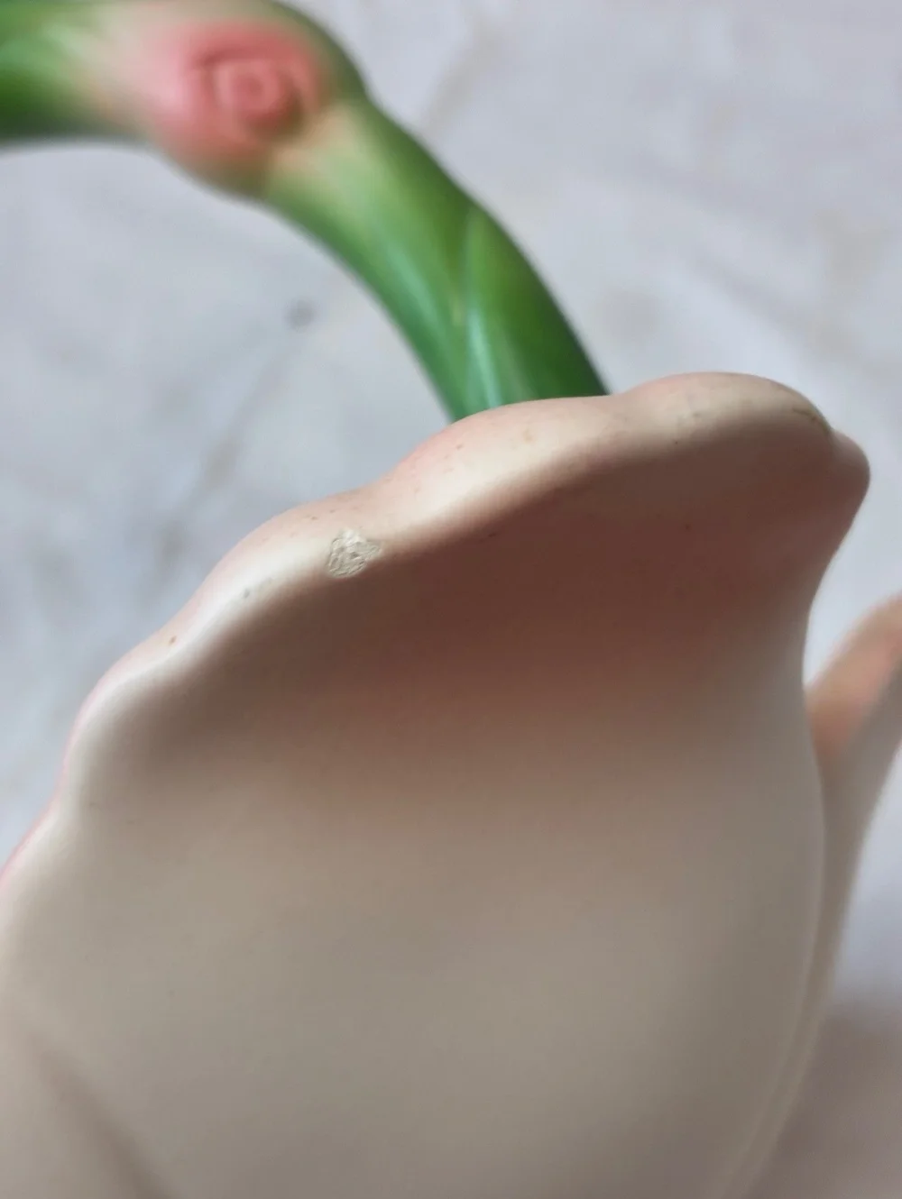 Vintage Ceramic Flower Basket with stem handle